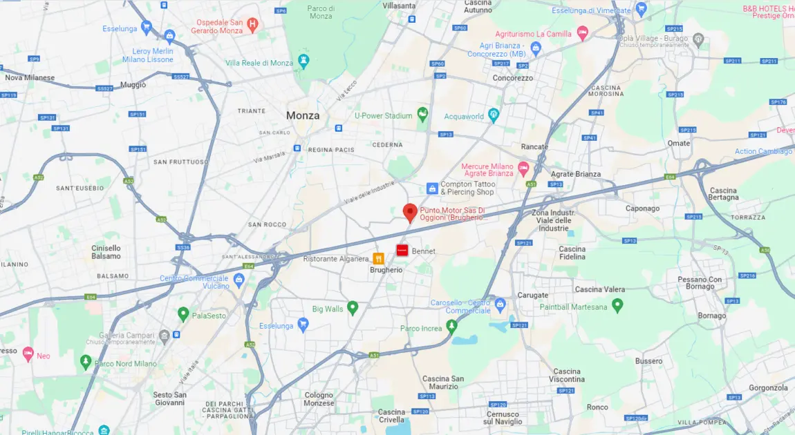 mappa punto motor viale lombardia 329 brugherio monza brianza